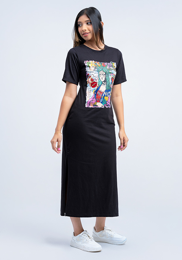 MONA LIZA GRAPHIC MAXI DRESS